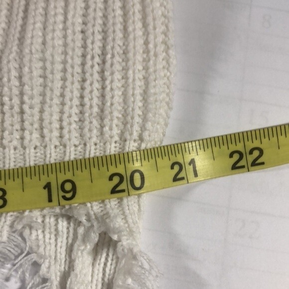 Elena Wang Sz M Frayed Colorblock V Neck Oversized Crop Sweater - Picture 7 of 8